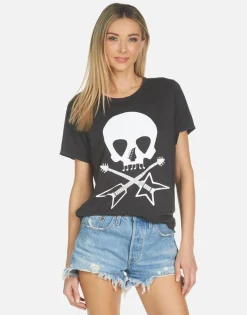 Cheap Wolf Music Skull Women Short Sleeve