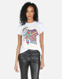 Cheap Wolf Peace Love Camel Women Short Sleeve