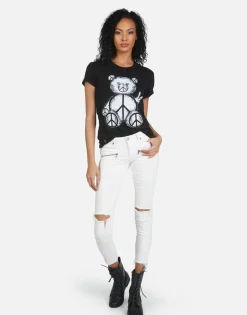 Fashion Wolf Peace Teddy Women Short Sleeve