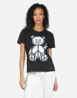 Fashion Wolf Peace Teddy Women Short Sleeve