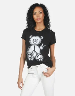 Fashion Wolf Peace Teddy Women Short Sleeve