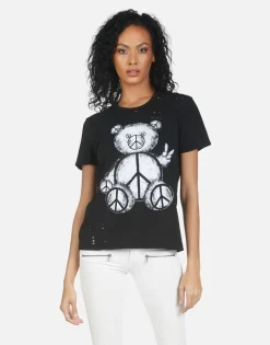 Fashion Wolf Peace Teddy Women Short Sleeve