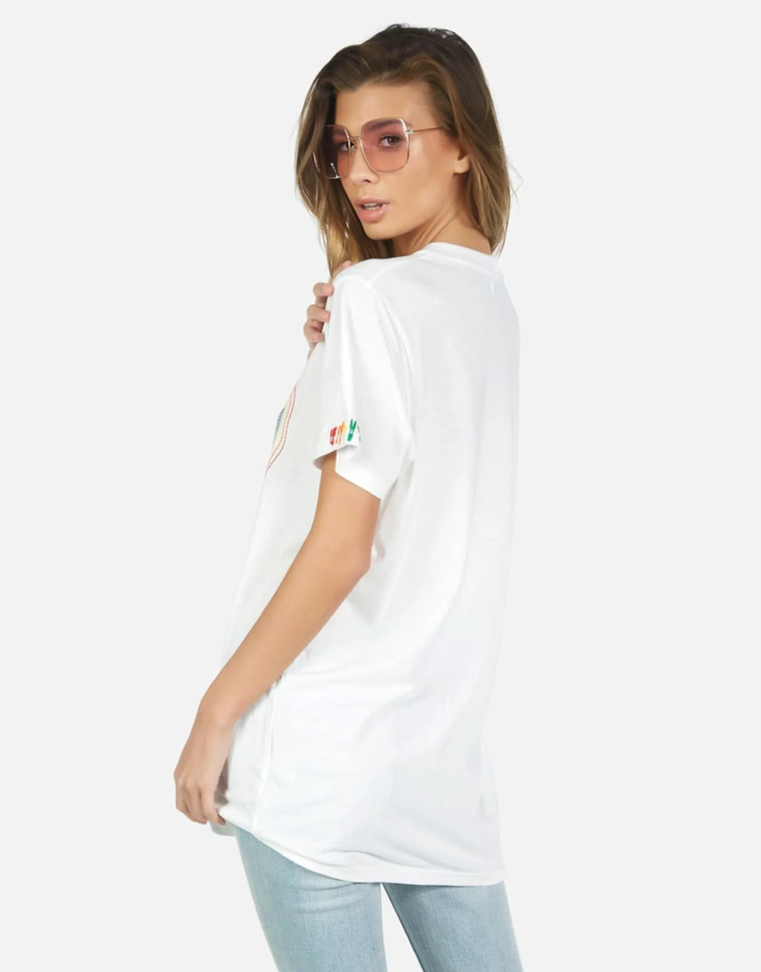 Outlet Wolf Rainbow Heart Women Short Sleeve