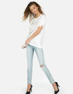 Outlet Wolf Rainbow Heart Women Short Sleeve