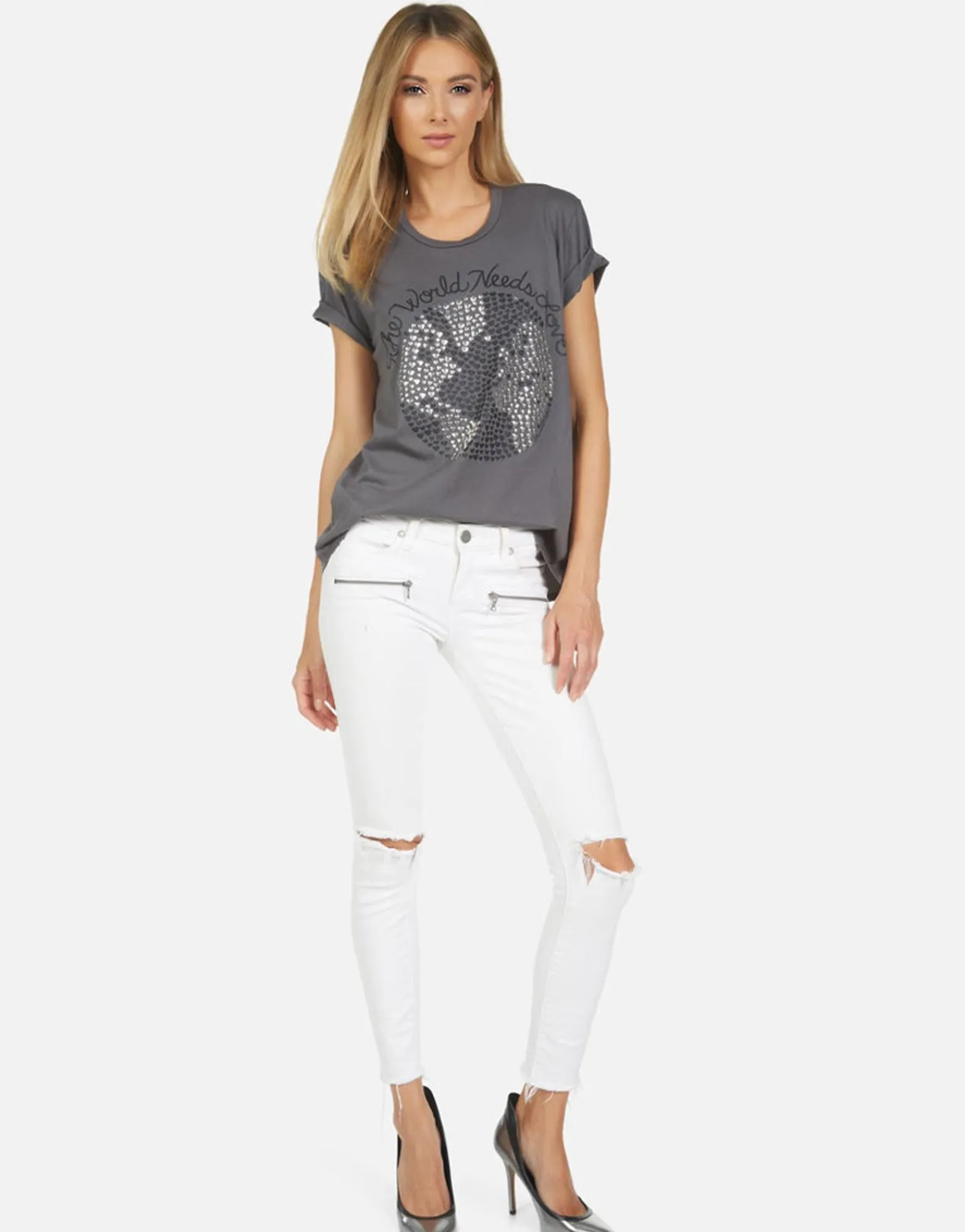 Best Wolf World Needs Love Women Short Sleeve