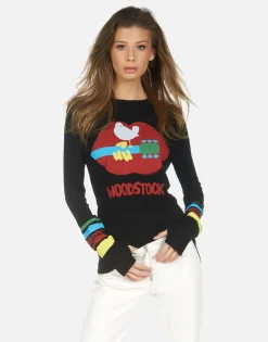 New Woodstock Lip 3 Days Of Peace Fitted Top | Mckinley By Women Long Sleeve