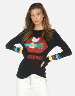 New Woodstock Lip 3 Days Of Peace Fitted Top | Mckinley By Women Long Sleeve