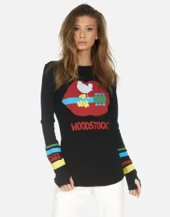 New Woodstock Lip 3 Days Of Peace Fitted Top | Mckinley By Women Long Sleeve