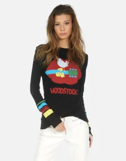 New Woodstock Lip 3 Days Of Peace Fitted Top | Mckinley By Women Long Sleeve