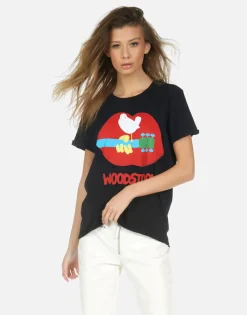 Flash Sale Woodstock Lip 3 Days Of Peace Vintage Tee | Edda X By Women Short Sleeve