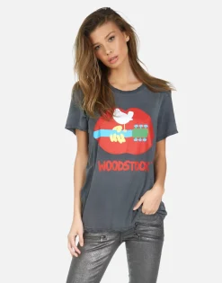 Online Woodstock Lip Boyfriend Tee | Wolf By Women Short Sleeve