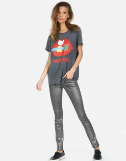 Online Woodstock Lip Boyfriend Tee | Wolf By Women Short Sleeve
