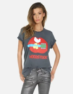 Online Woodstock Lip Boyfriend Tee | Wolf By Women Short Sleeve