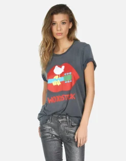 Online Woodstock Lip Boyfriend Tee | Wolf By Women Short Sleeve