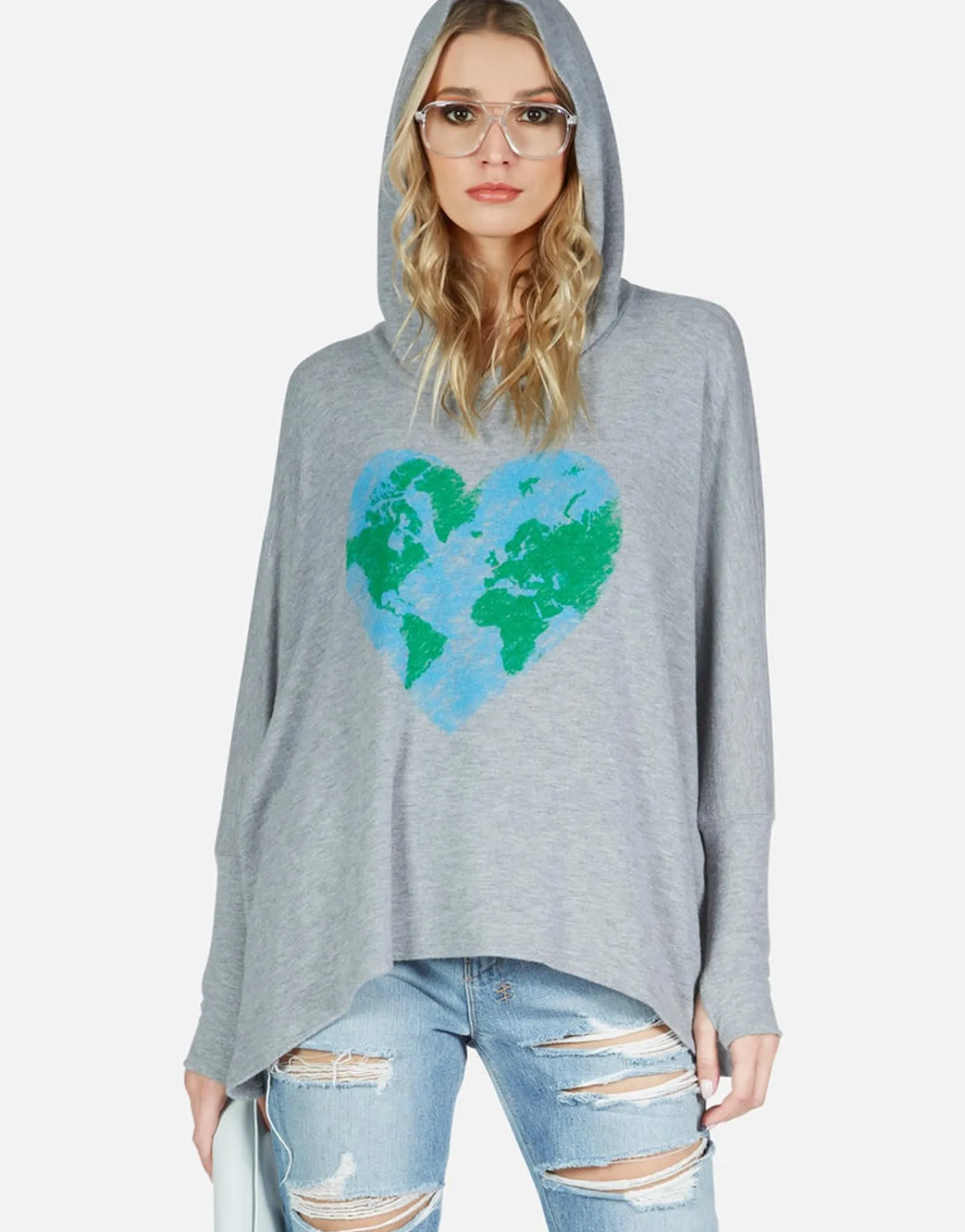 Fashion World Love Oversized Pullover W/ Hood | Wilma By Women Hoodies