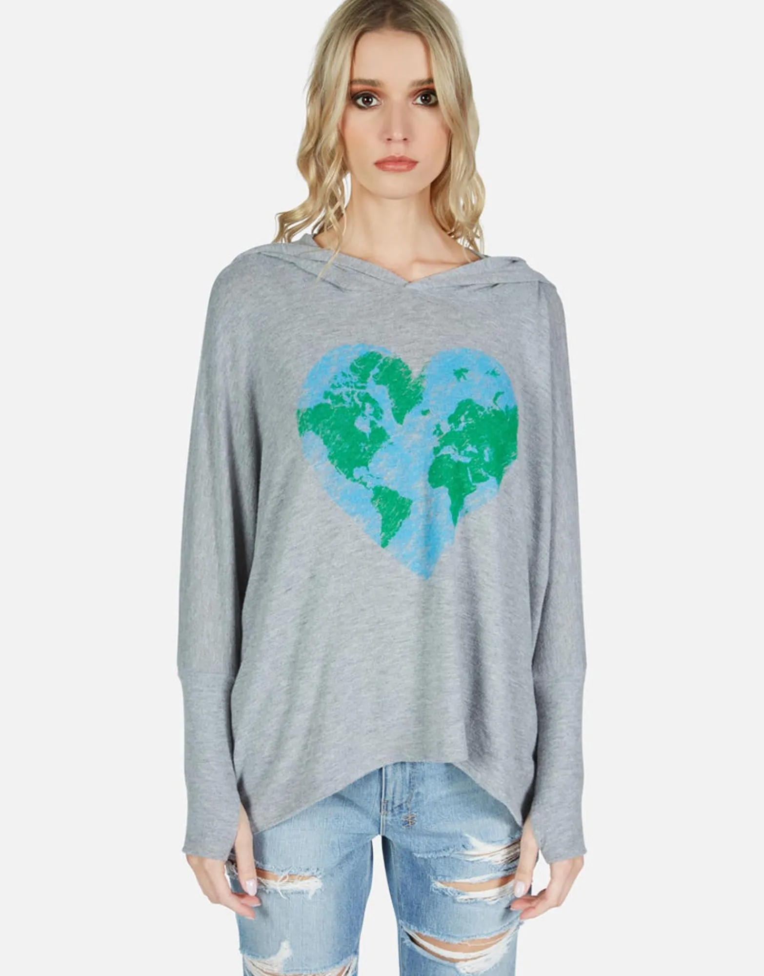 Fashion World Love Oversized Pullover W/ Hood | Wilma By Women Hoodies