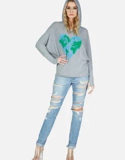 Fashion World Love Oversized Pullover W/ Hood | Wilma By Women Hoodies