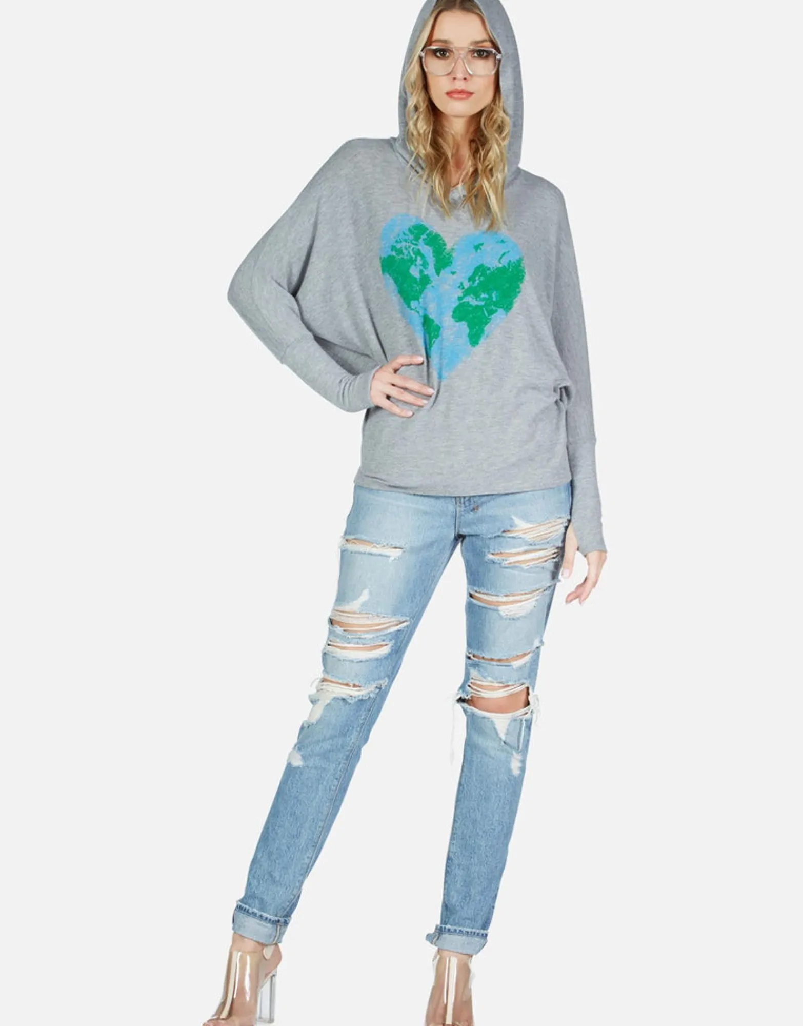 Fashion World Love Oversized Pullover W/ Hood | Wilma By Women Hoodies