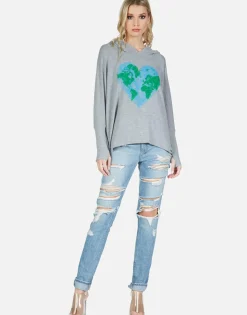 Fashion World Love Oversized Pullover W/ Hood | Wilma By Women Hoodies