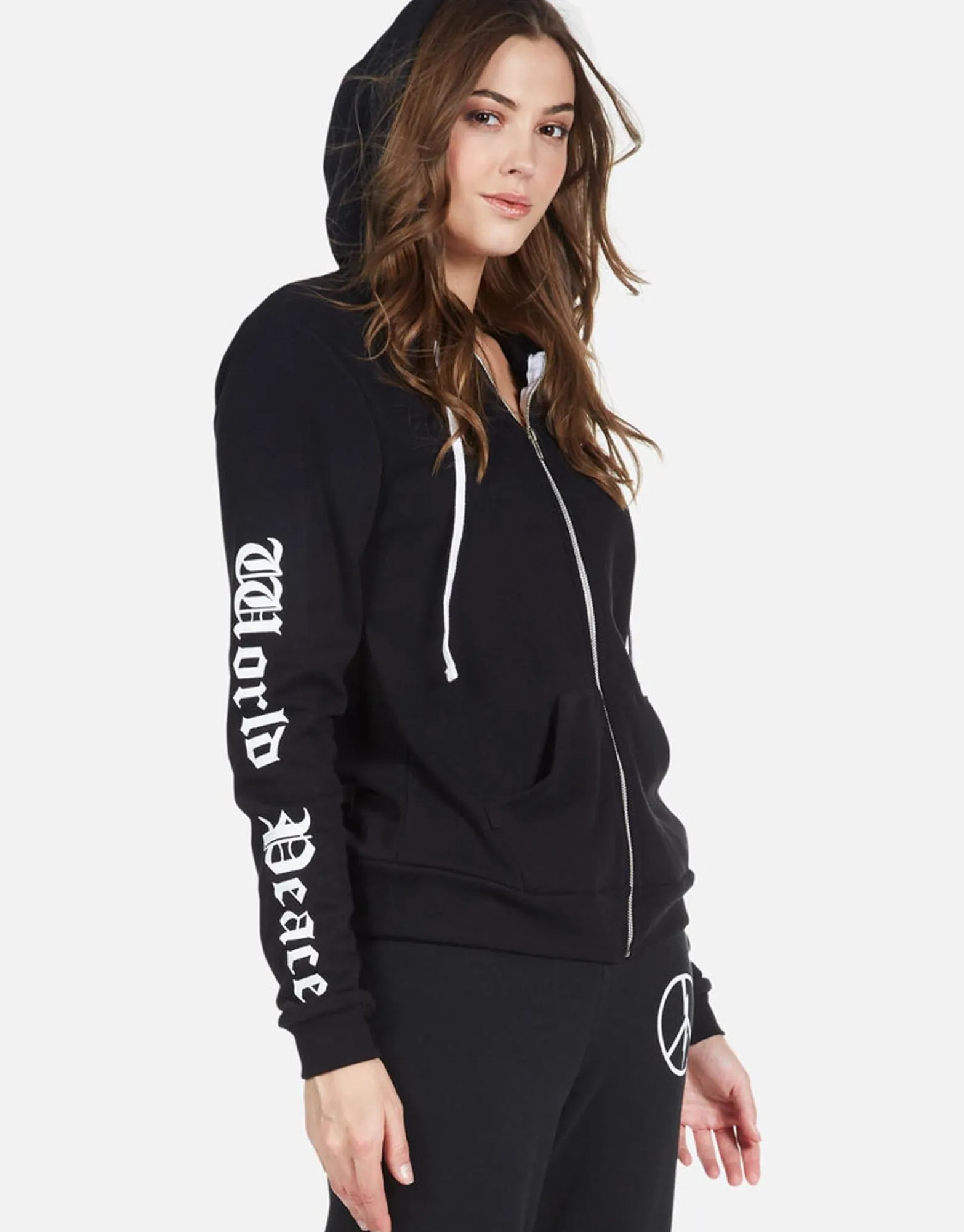 Best Sale World Peace Zip Up Hoodie | Lennox By Women Hoodies