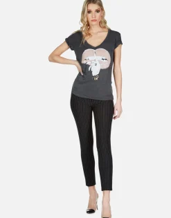 Best Xo Shh Lip S/S V-Neck Tee | Emmalyn By Women Short Sleeve