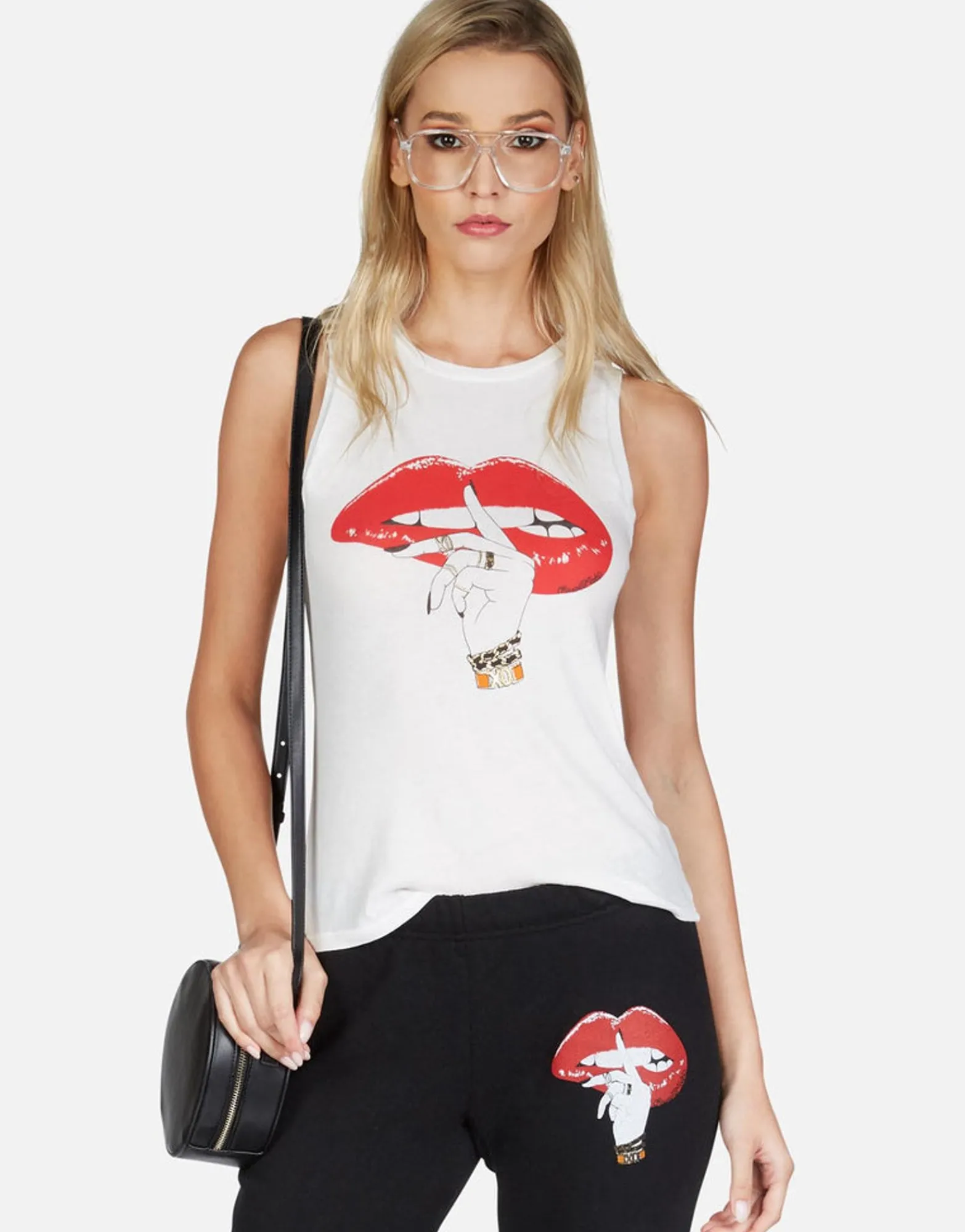 Online Xo Shh Lip Tank Tee | Ashlin By Women Tanks