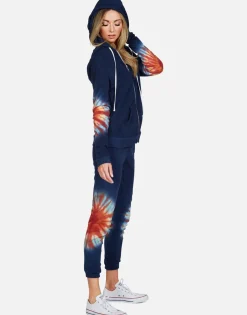 Cheap Yellow Lightning Tie Dye Zip Up Hoodie | Lennox By Women Hoodies