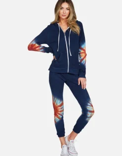 Cheap Yellow Lightning Tie Dye Zip Up Hoodie | Lennox By Women Hoodies